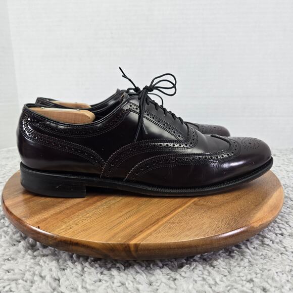 Florsheim Mens 9.5E Burgundy Leather Business Wingtip Brogue Oxford Dress Shoe main image 8